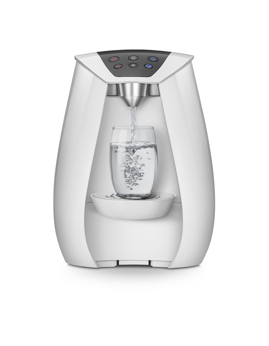 Better Tap Edge countertop water bar dispensing into a glass